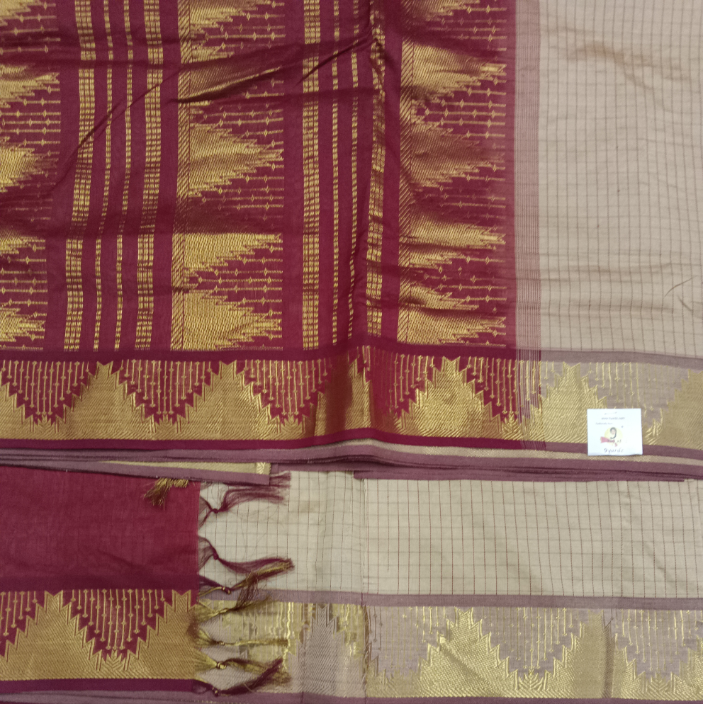 Semi Silk cotton Madisar Checked