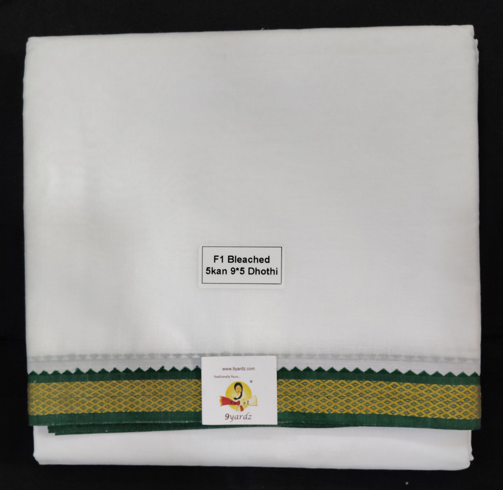 Cotton Dhothi Bleached 9*5