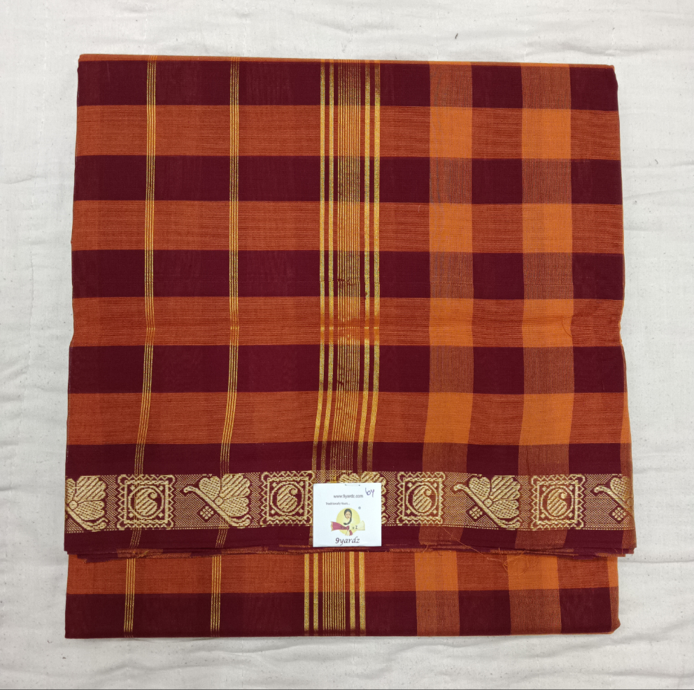 Chettinadu cotton checked 6 yardz