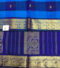 Load image into Gallery viewer, Pure silk cotton zari Pazhum Pazhamum Check