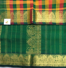 Load image into Gallery viewer, Pure silk cotton zari Pazhum Pazhamum Check