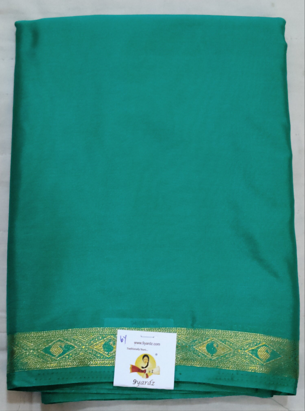 Synthetic Mysore silk 6yardz