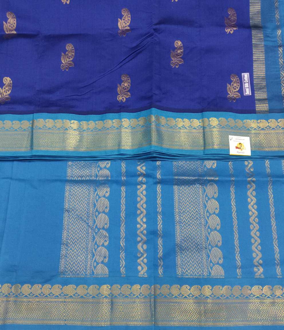 Semi silk Plain Korvai 6Yards