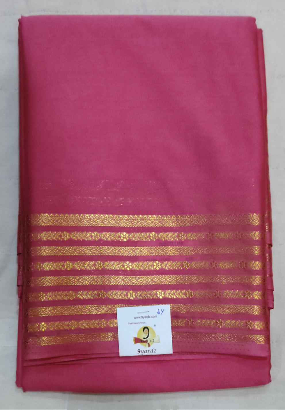 Synthetic Mysore silk 6yardz