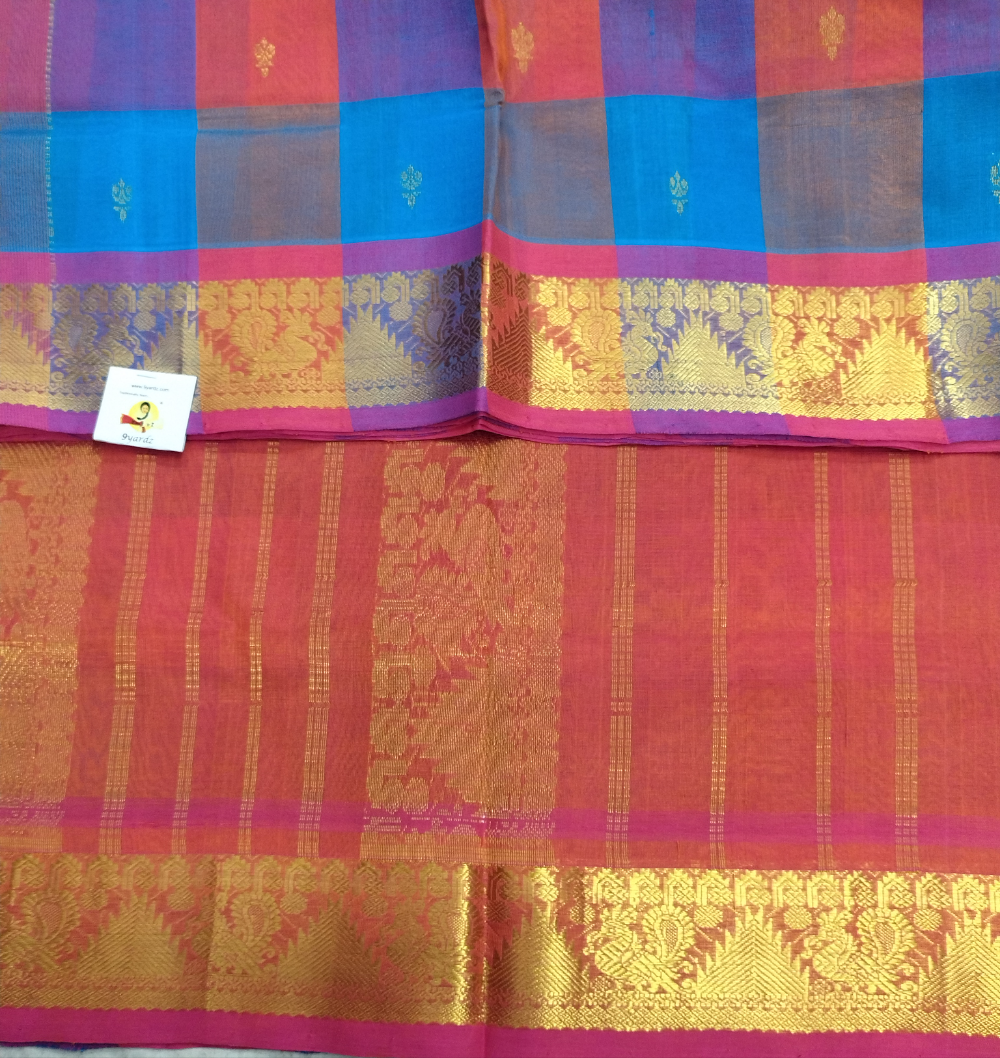 Pure silk cotton zari Palum Pazhamum Check