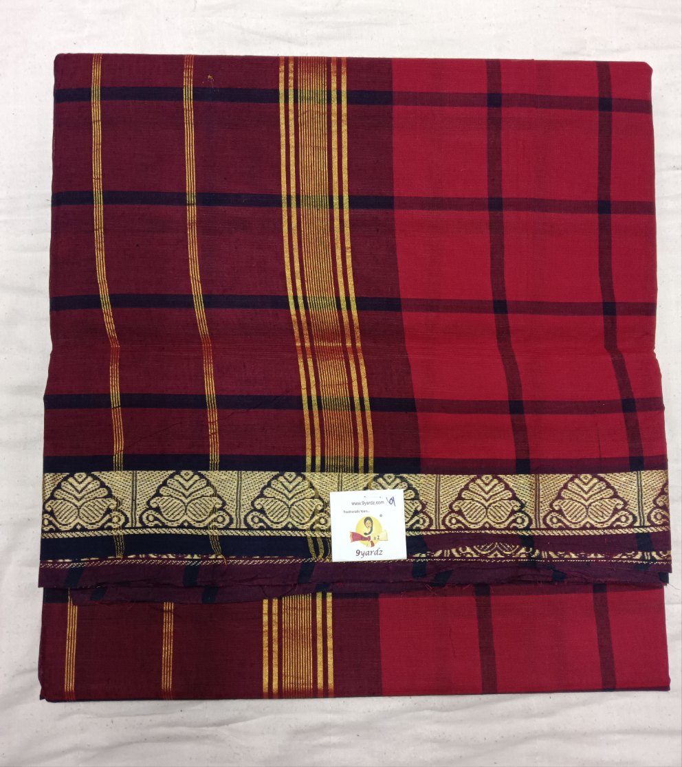 Chettinadu cotton checked 6 yardz