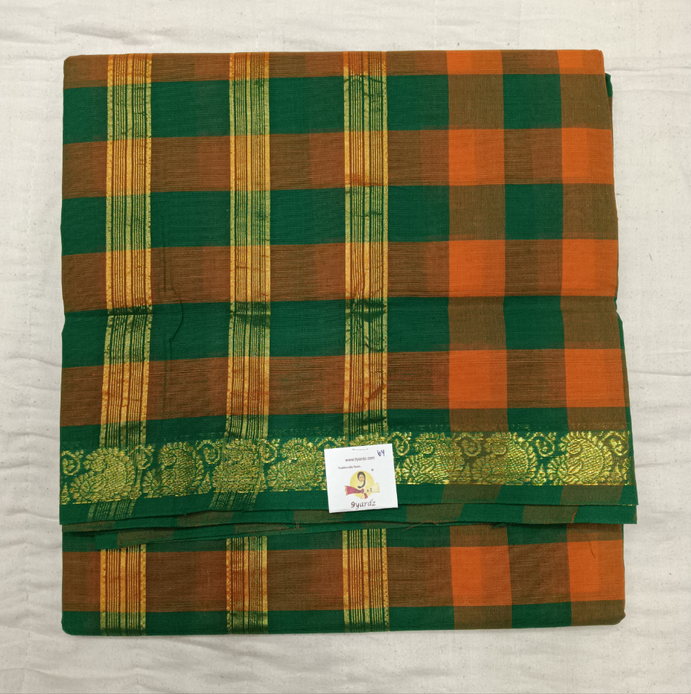 Chettinadu cotton checked 6 yardz