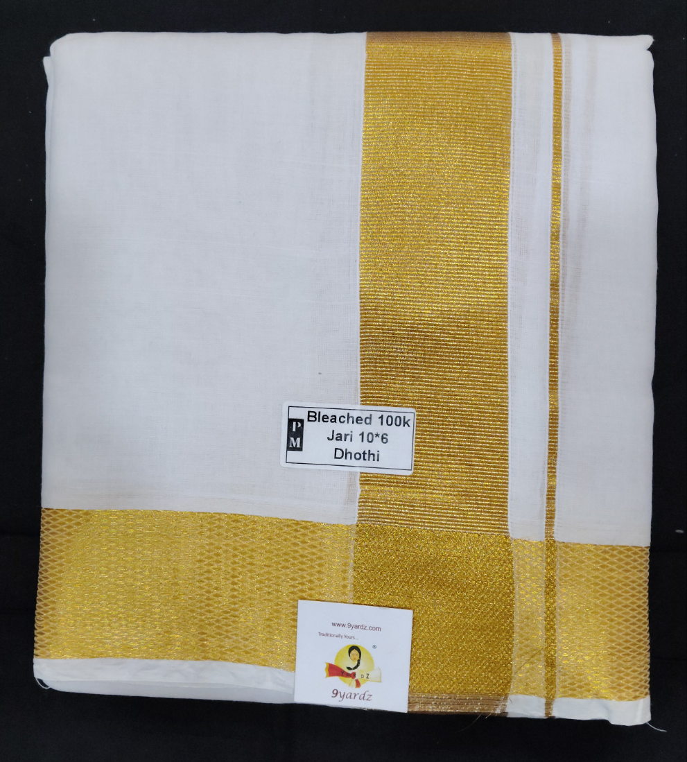 Cotton Dhothi Bleached 10*6