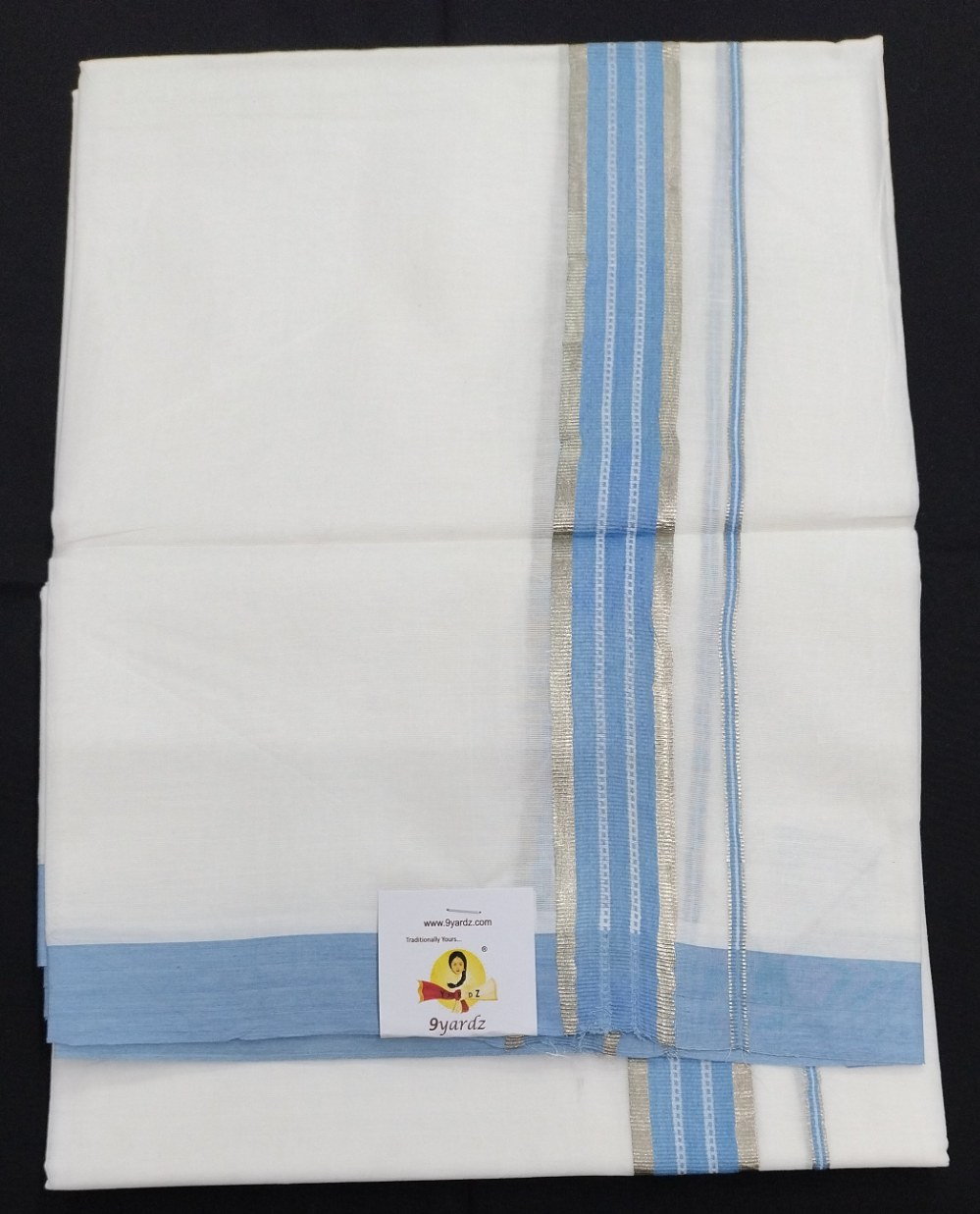 Bleached cotton Dhothi 9muzham