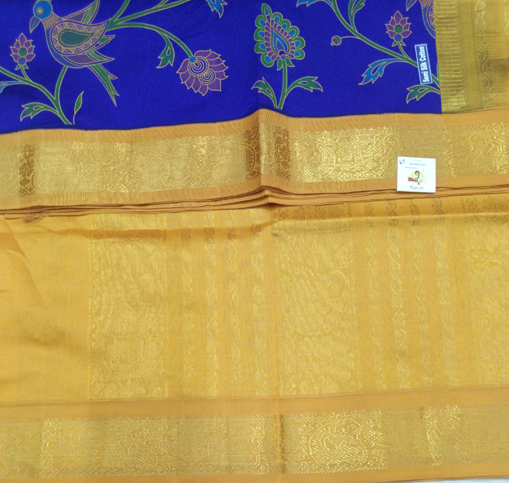 Semi silk Printed Korvai 6Yards