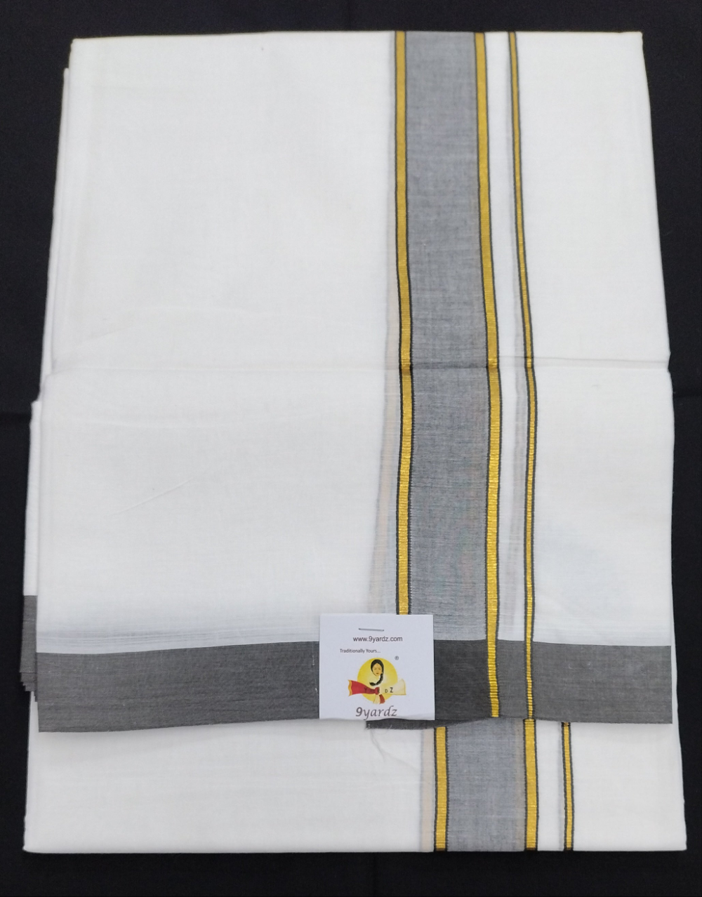 Bleached cotton Dhothi 9muzham