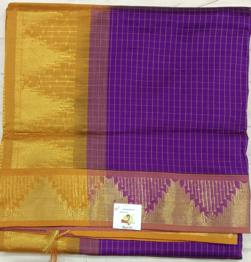 Semi Silk cotton Madisar Checked
