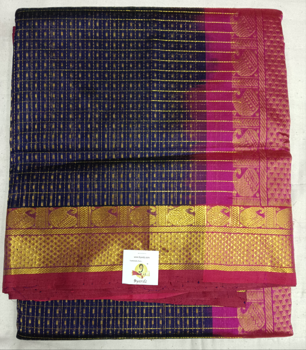 Semi korvai Zari Checked 10yardz
