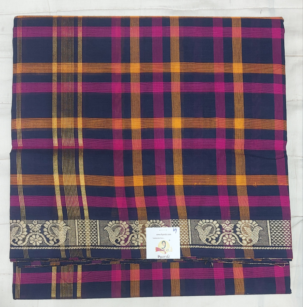 Chettinadu cotton checked 6 yardz