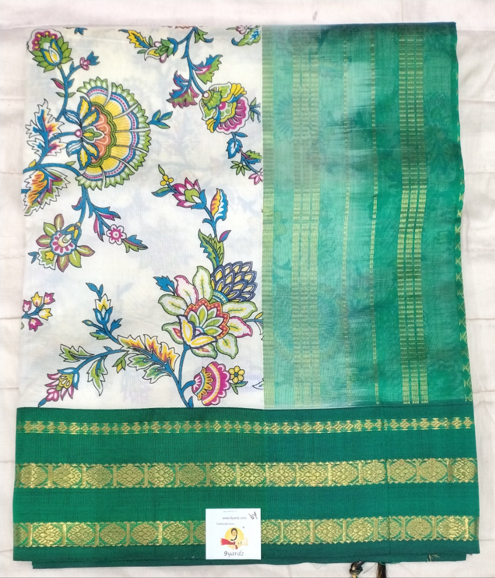 Semi silk Printed Korvai 6Yards