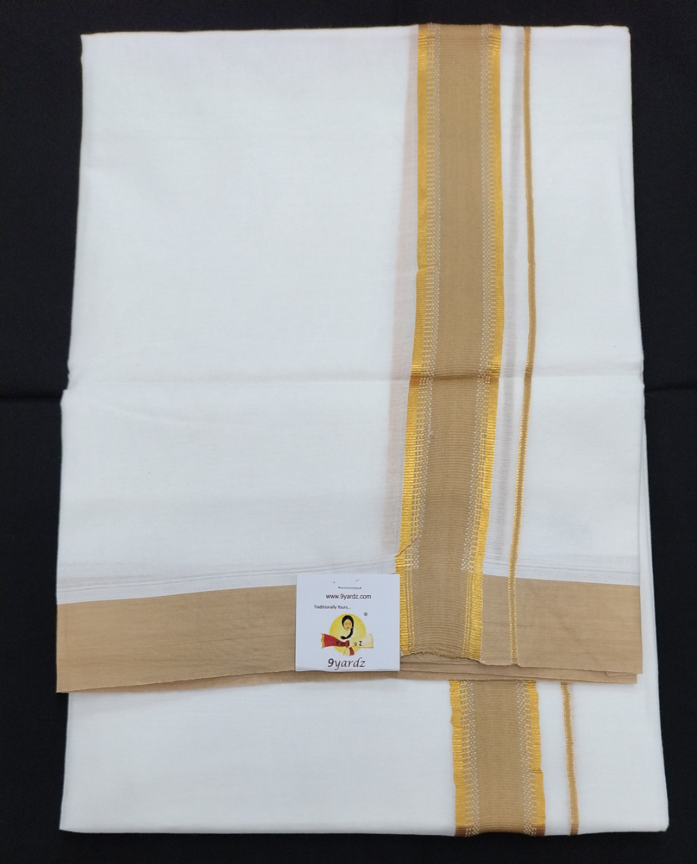 Bleached cotton Dhothi 9muzham