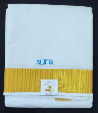 Cotton Dhothi Bleached 9*5