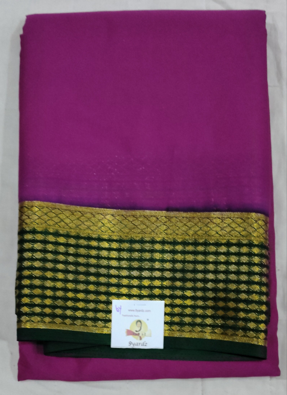 Synthetic Mysore silk 6yardz
