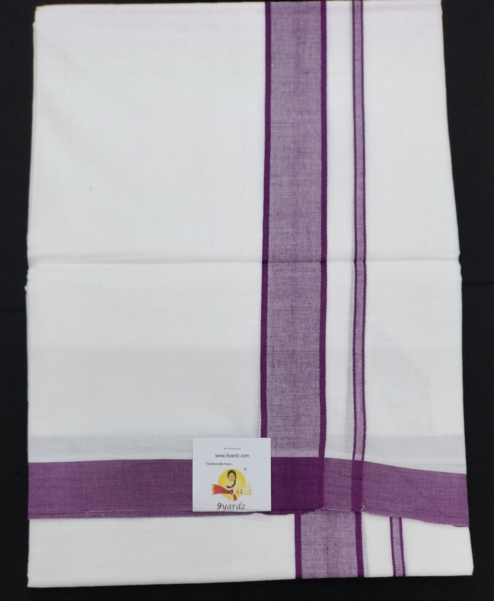 Bleached cotton Dhothi 9muzham