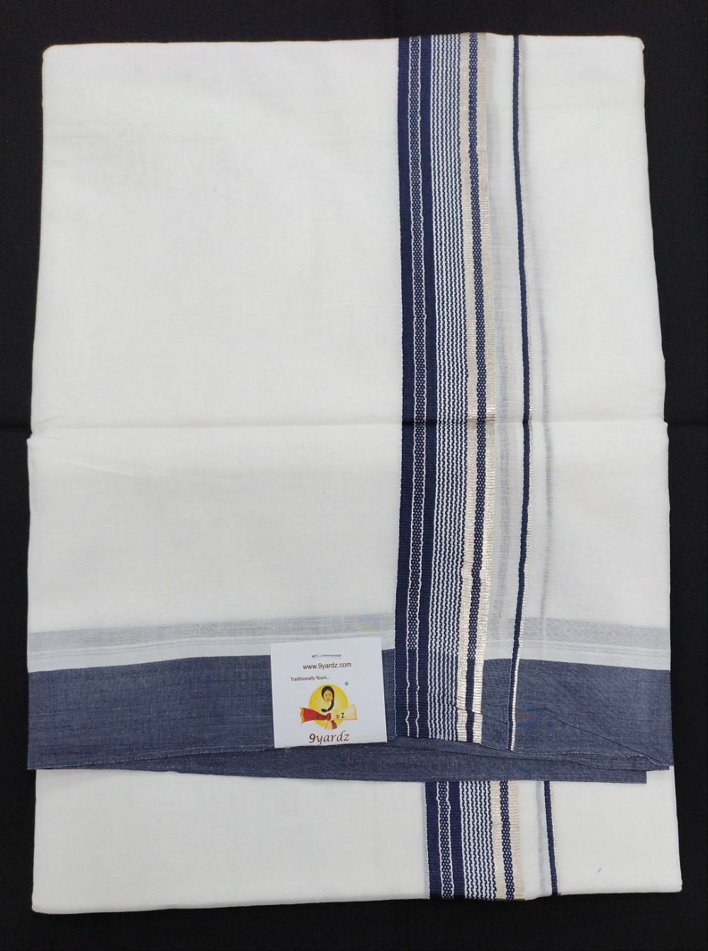 Bleached cotton Dhothi 9muzham