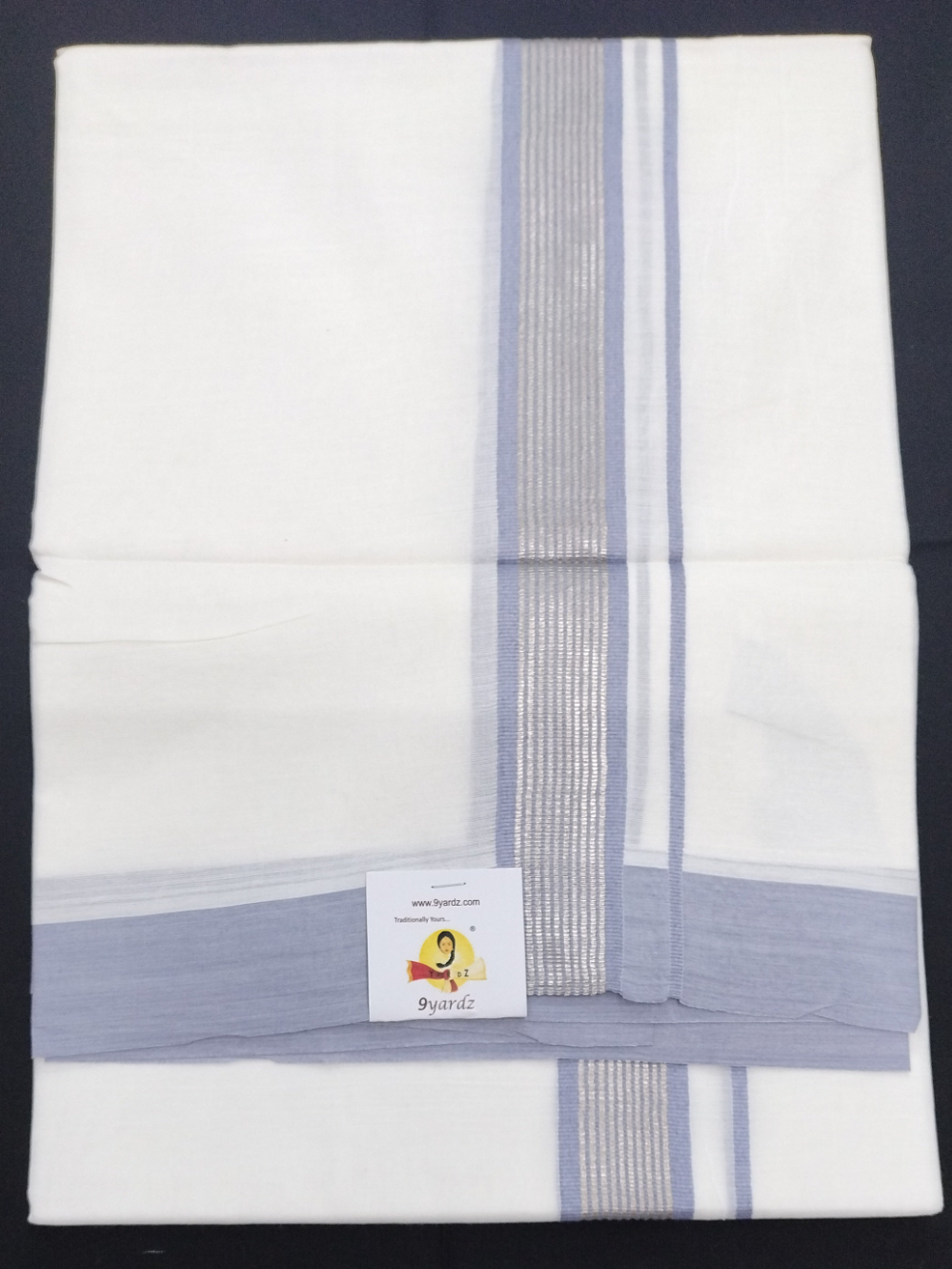 Bleached cotton Dhothi 9muzham