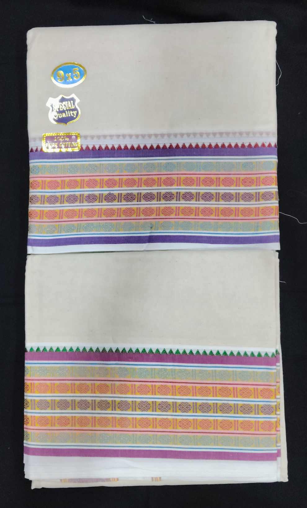 Nagari Cotton Jacqurad  Dhothi 9*5