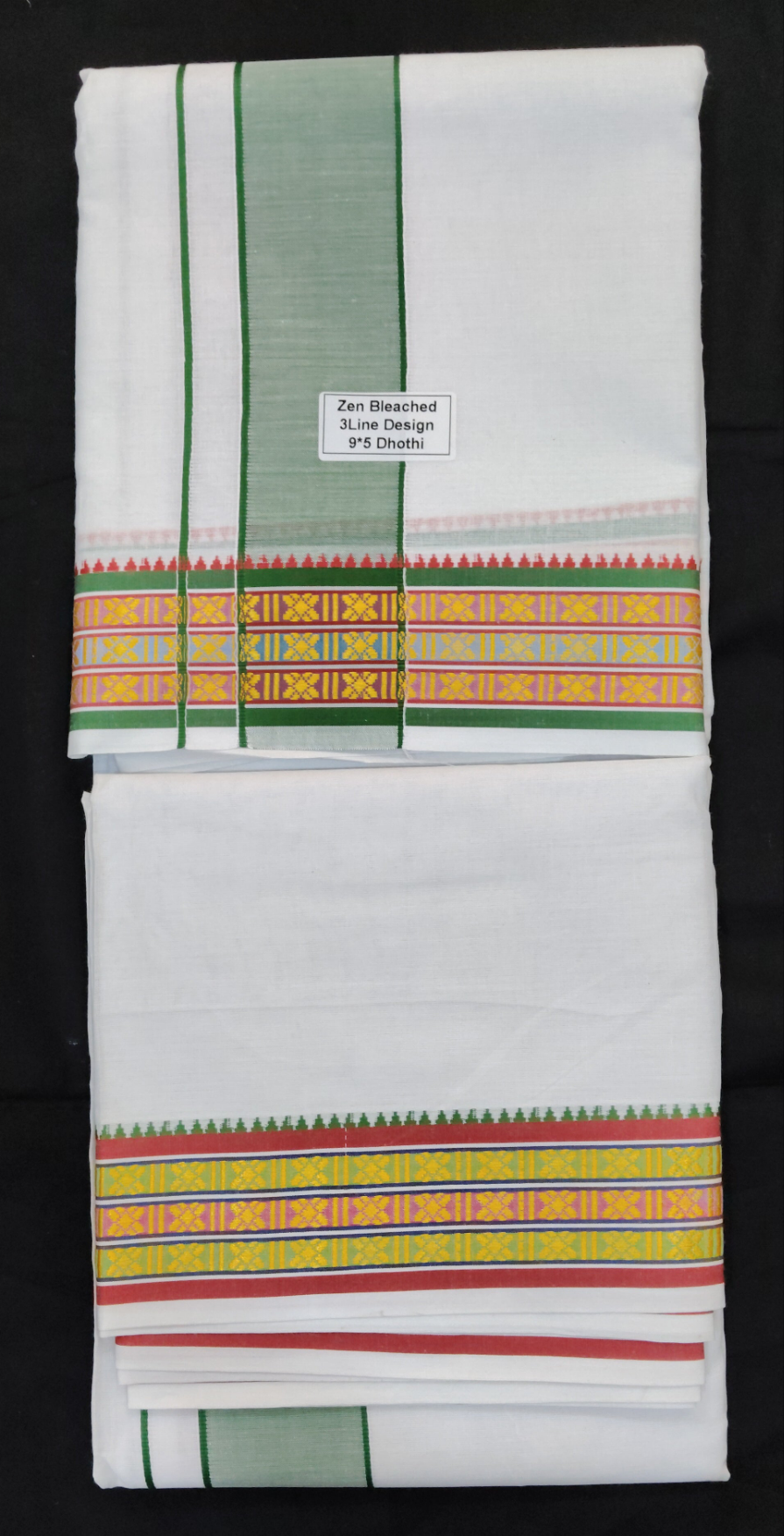 Cotton Dhothi Bleached 9*5
