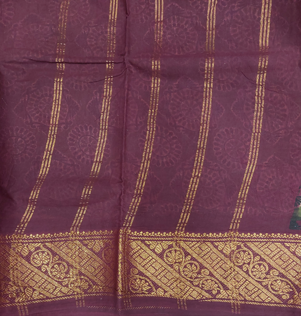 Kalamkari Printed Sungudi 10 yards