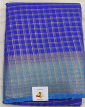 Load image into Gallery viewer, Mysore crepe silk checked (synthetic)