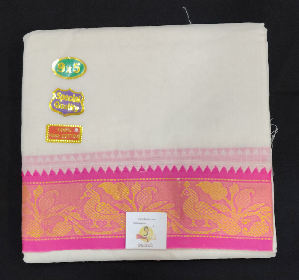 Nagari Cotton Jacqurad  Dhothi 9*5