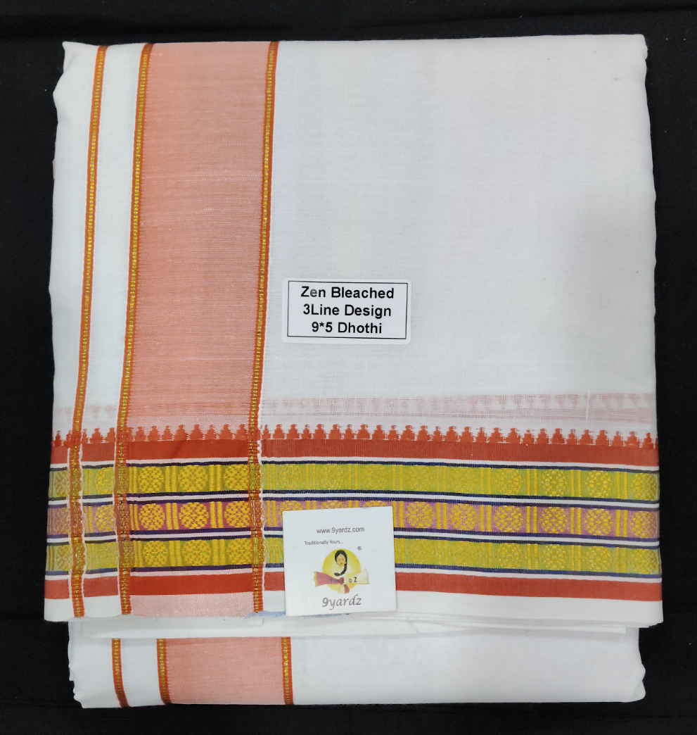 Cotton Dhothi Bleached 9*5