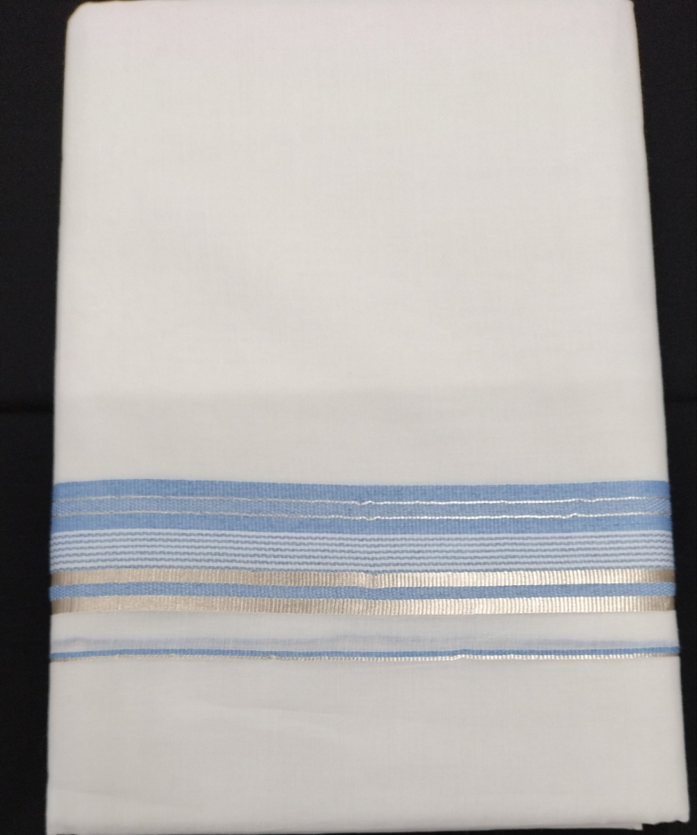 Bleached cotton Dhothi 9muzham