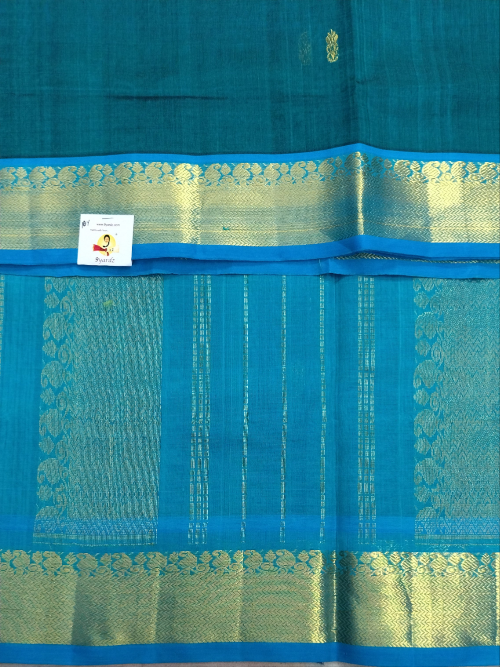 Pure silk cotton-  with butta, 10yards (madisar)