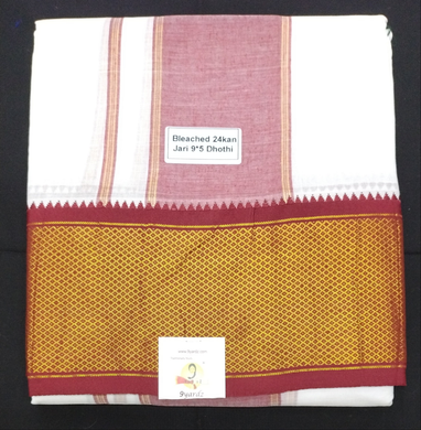 Cotton Dhothi Bleached 9*5