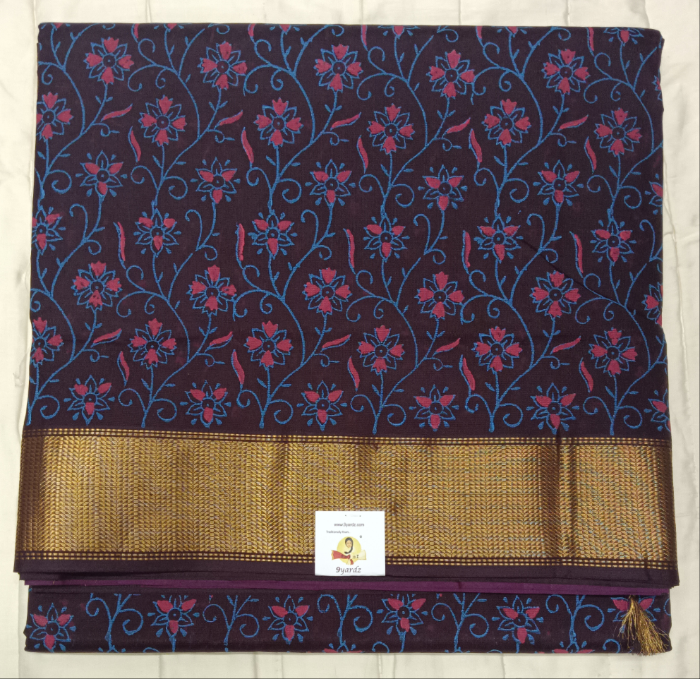 Pure silk cotton 10yards Printed madisar