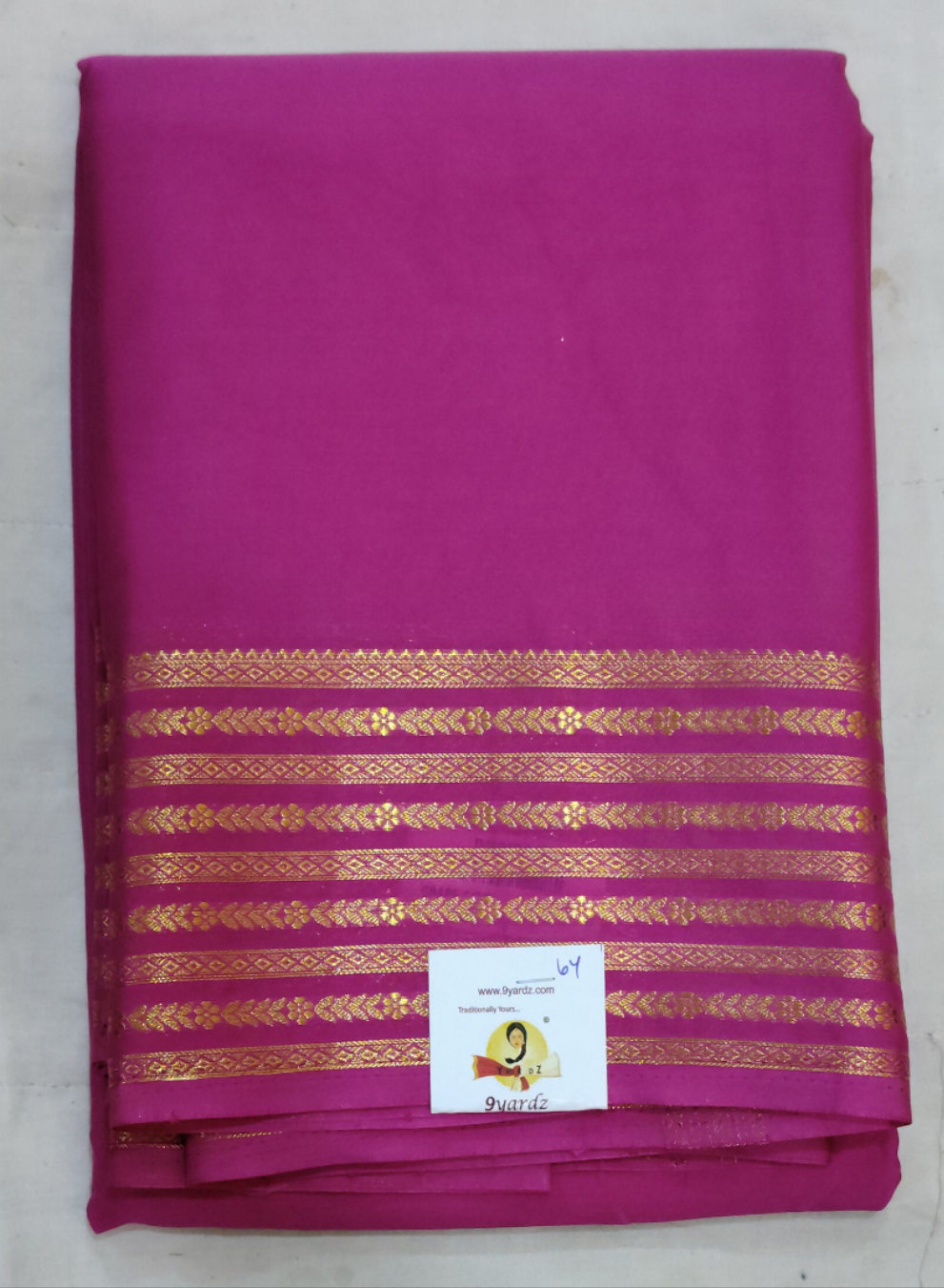 Synthetic Mysore silk 6yardz
