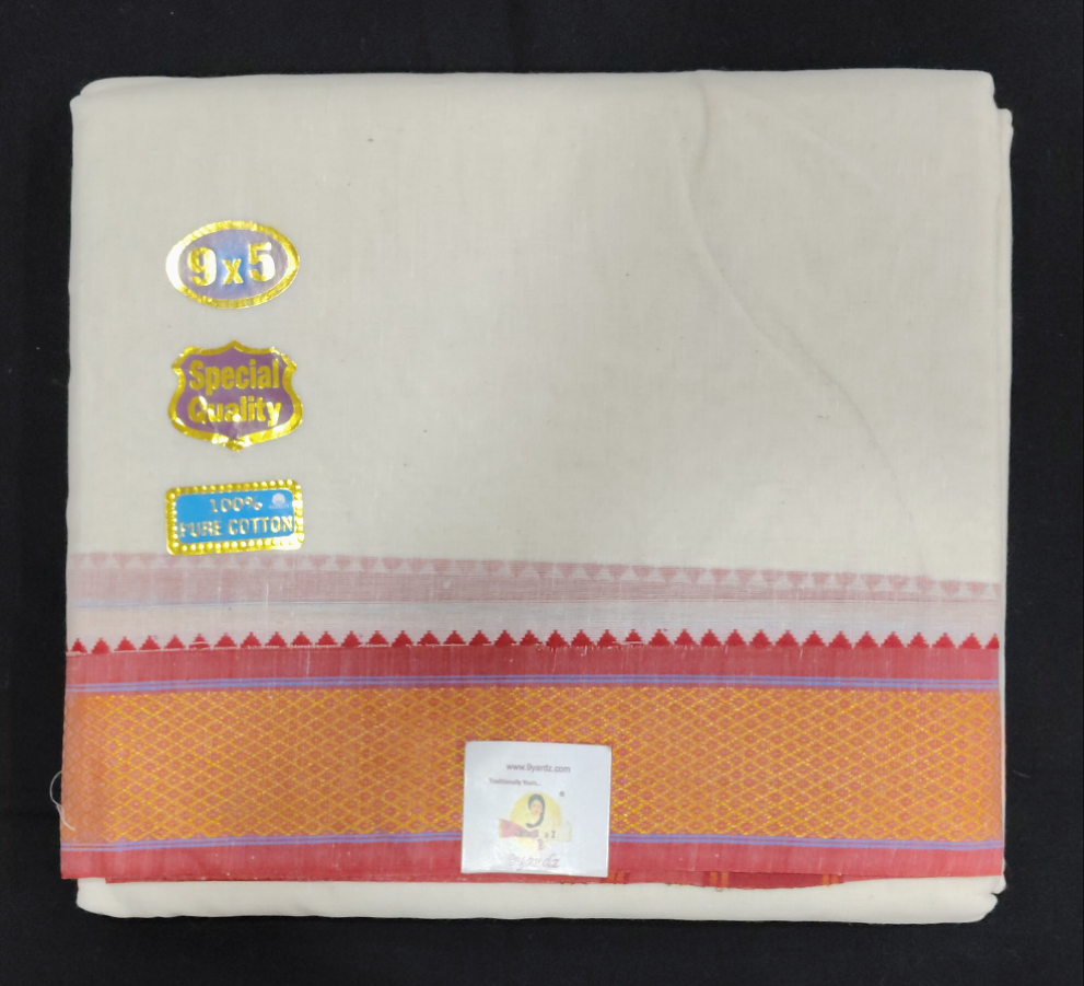 Nagari Cotton Jacqurad  Dhothi 9*5