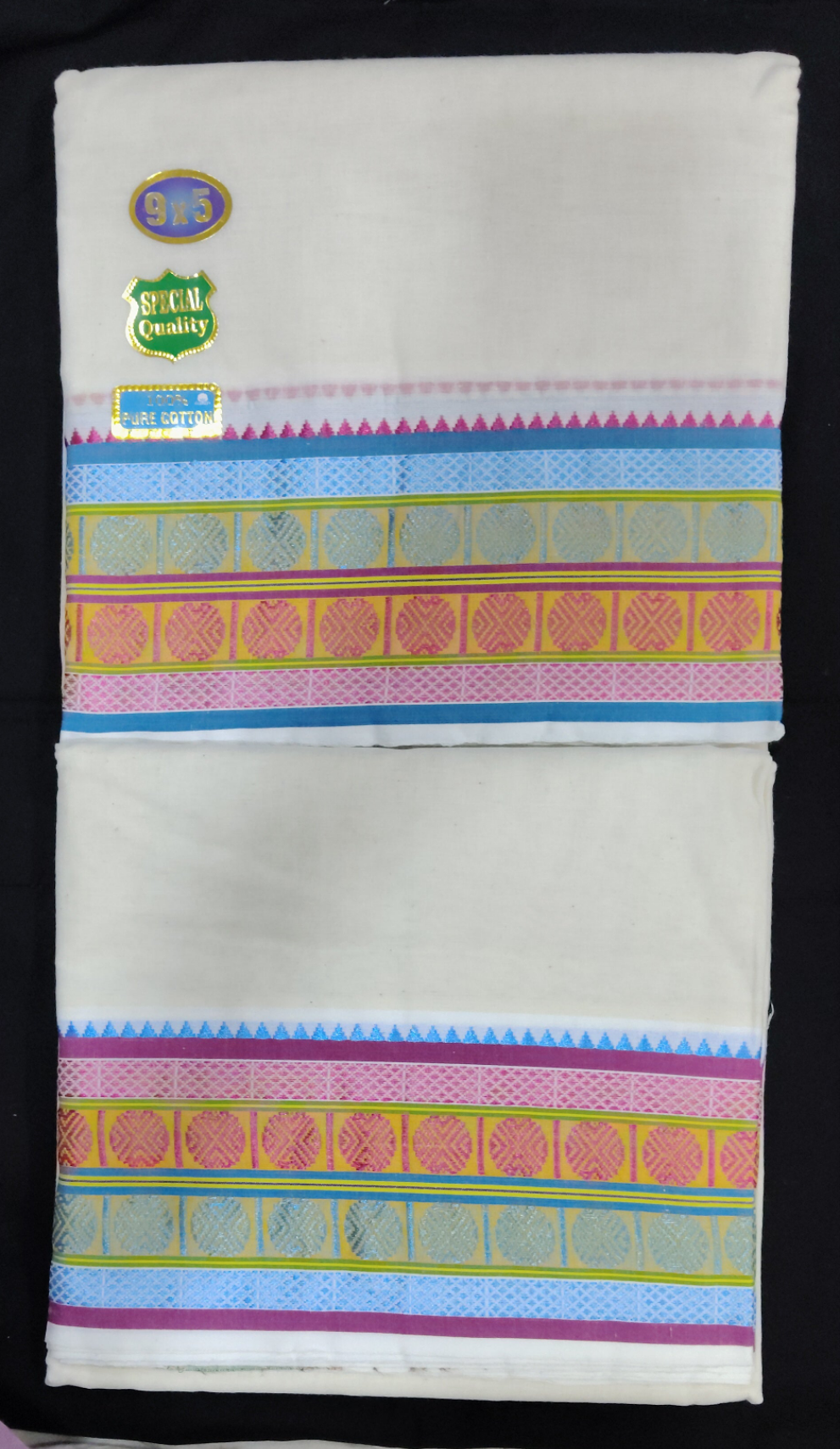 Nagari Cotton Jacqurad  Dhothi 9*5