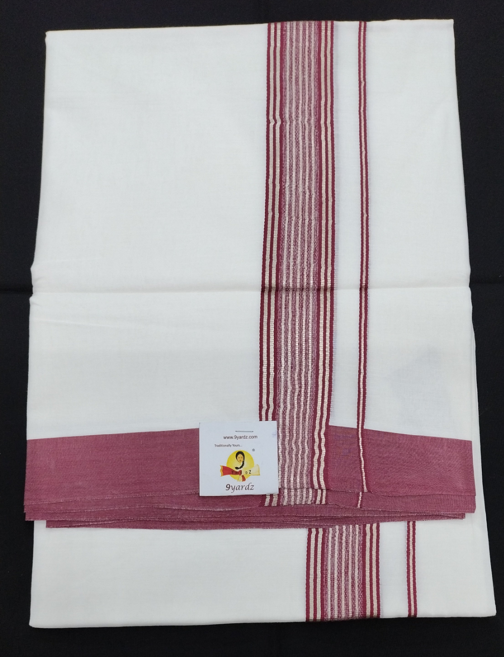 Bleached cotton Dhothi 9muzham