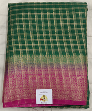 Load image into Gallery viewer, Mysore crepe silk checked (synthetic)