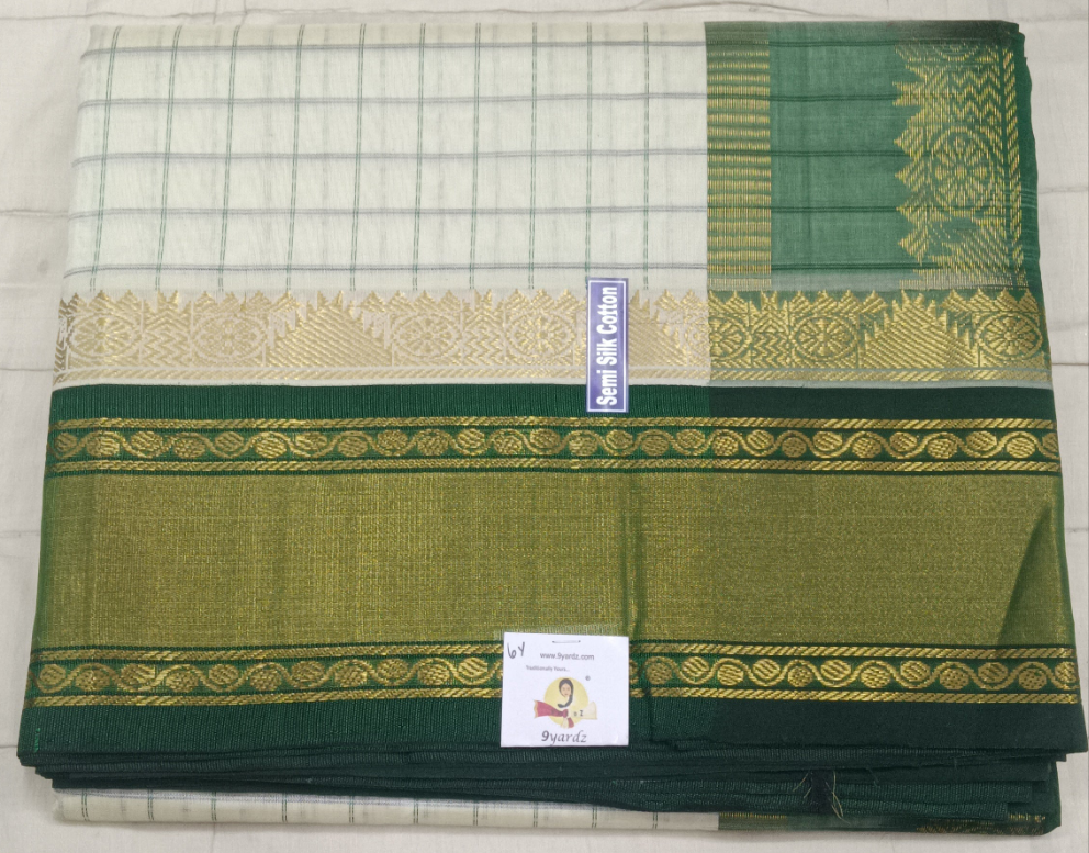 Semi silk Plain Korvai 6Yards