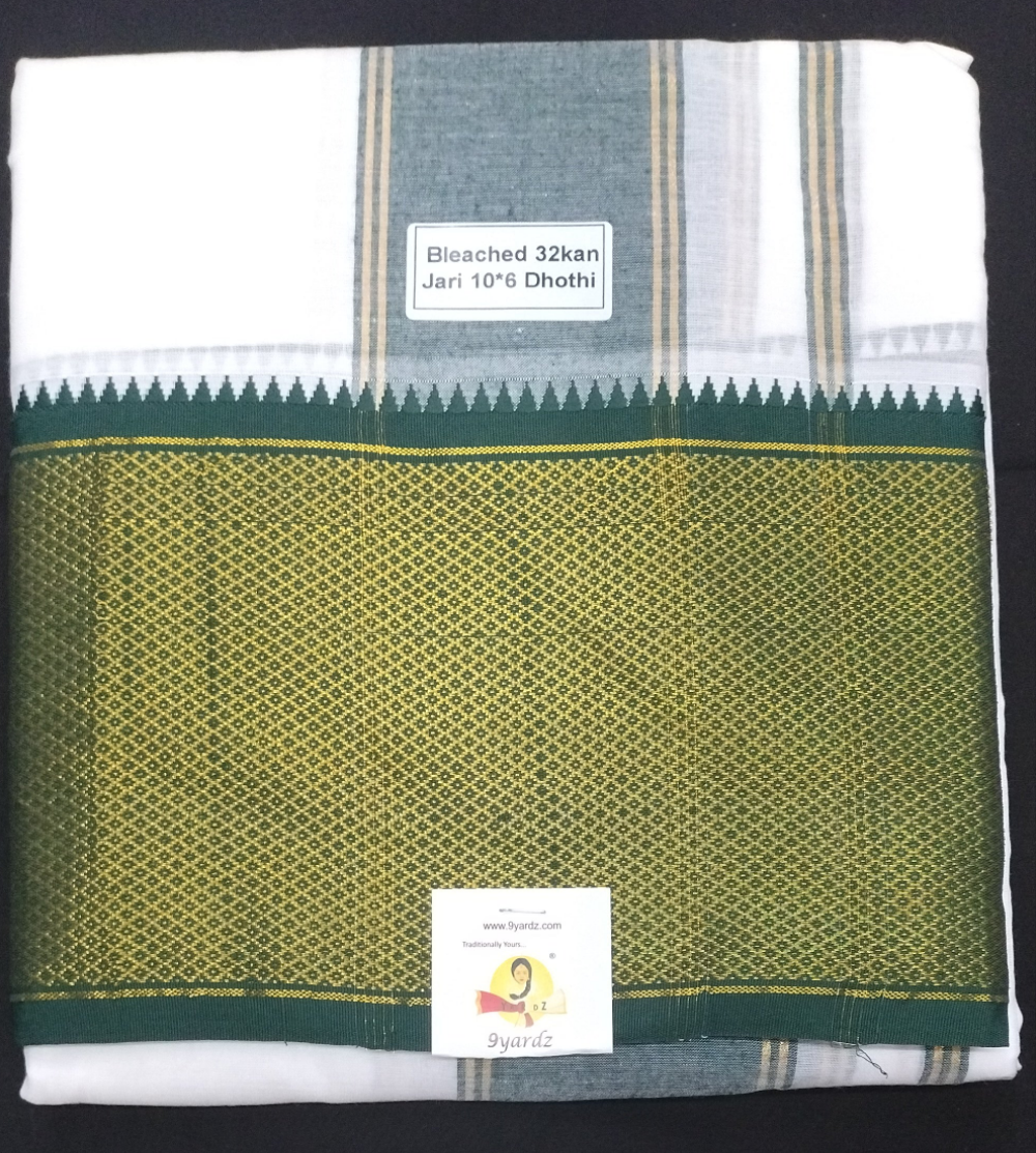 Cotton Dhothi Bleached 10*6