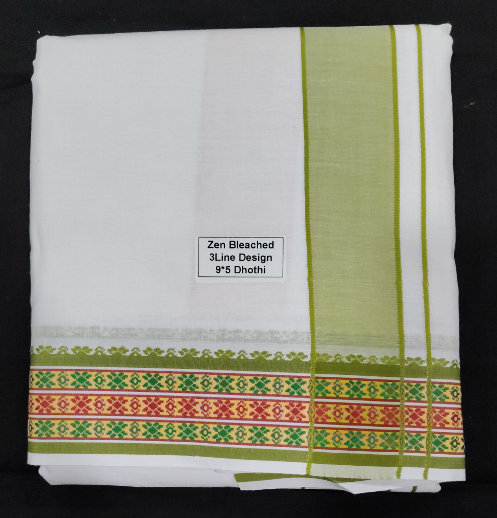 Cotton Dhothi Bleached 9*5