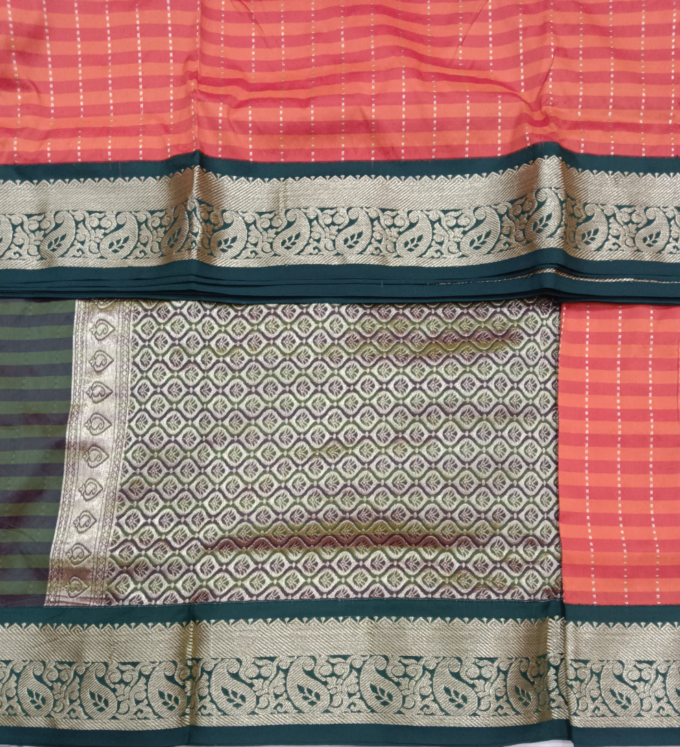 Poly silk 9.5yards checked madisar