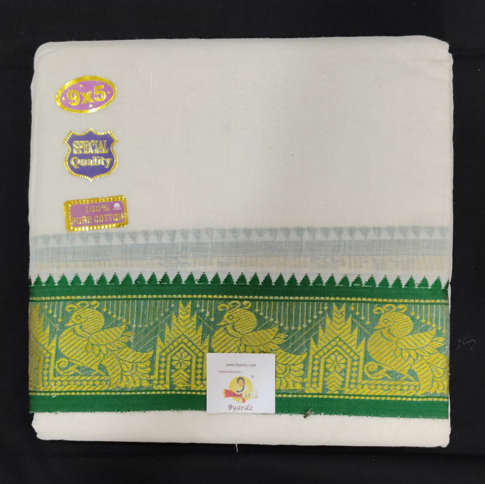Nagari Cotton Jacqurad  Dhothi 9*5