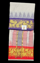 Load image into Gallery viewer, Pure cotton Muhurtham dhoti 9*5 Kanchi Mundhi