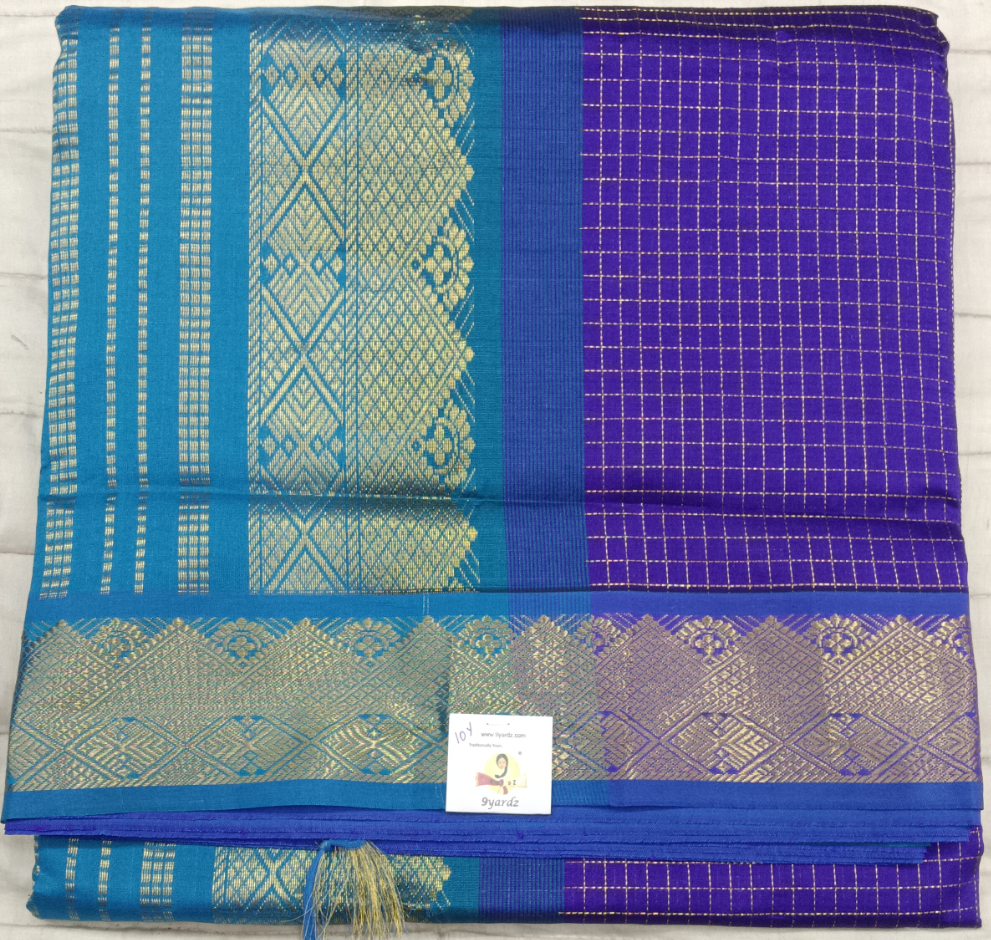 Semi Silk cotton Madisar Checked
