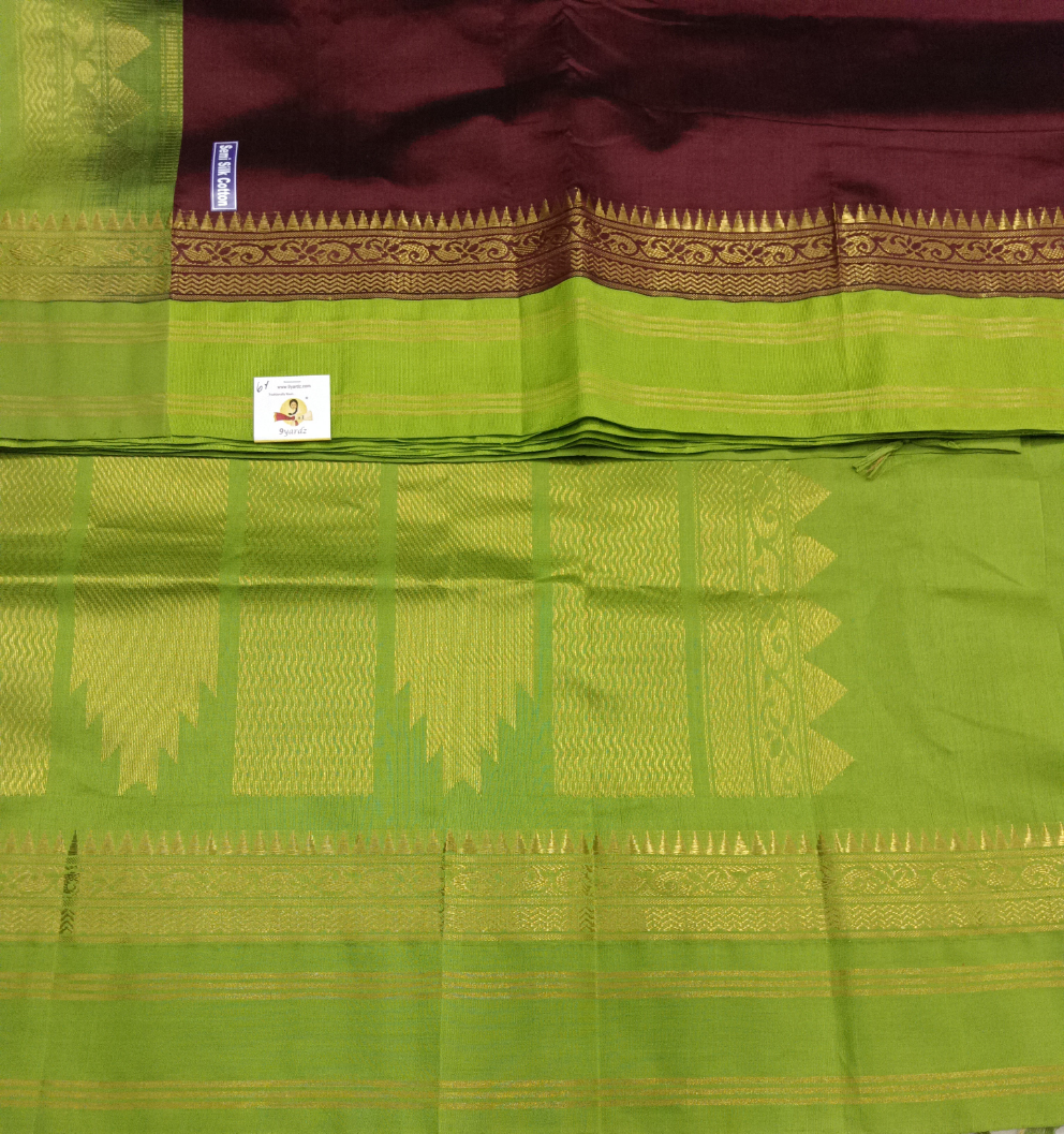 Semi silk Plain Korvai 6Yards
