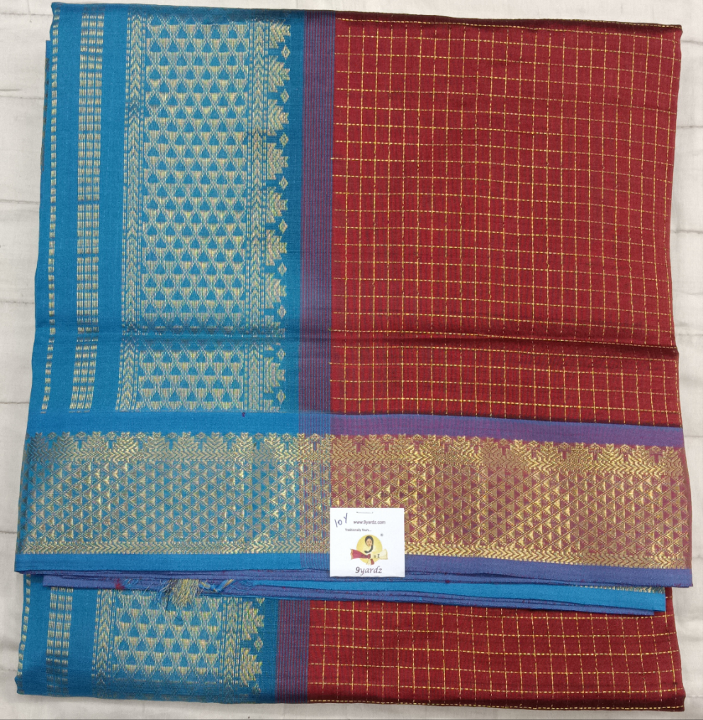 Semi Silk cotton Madisar Checked