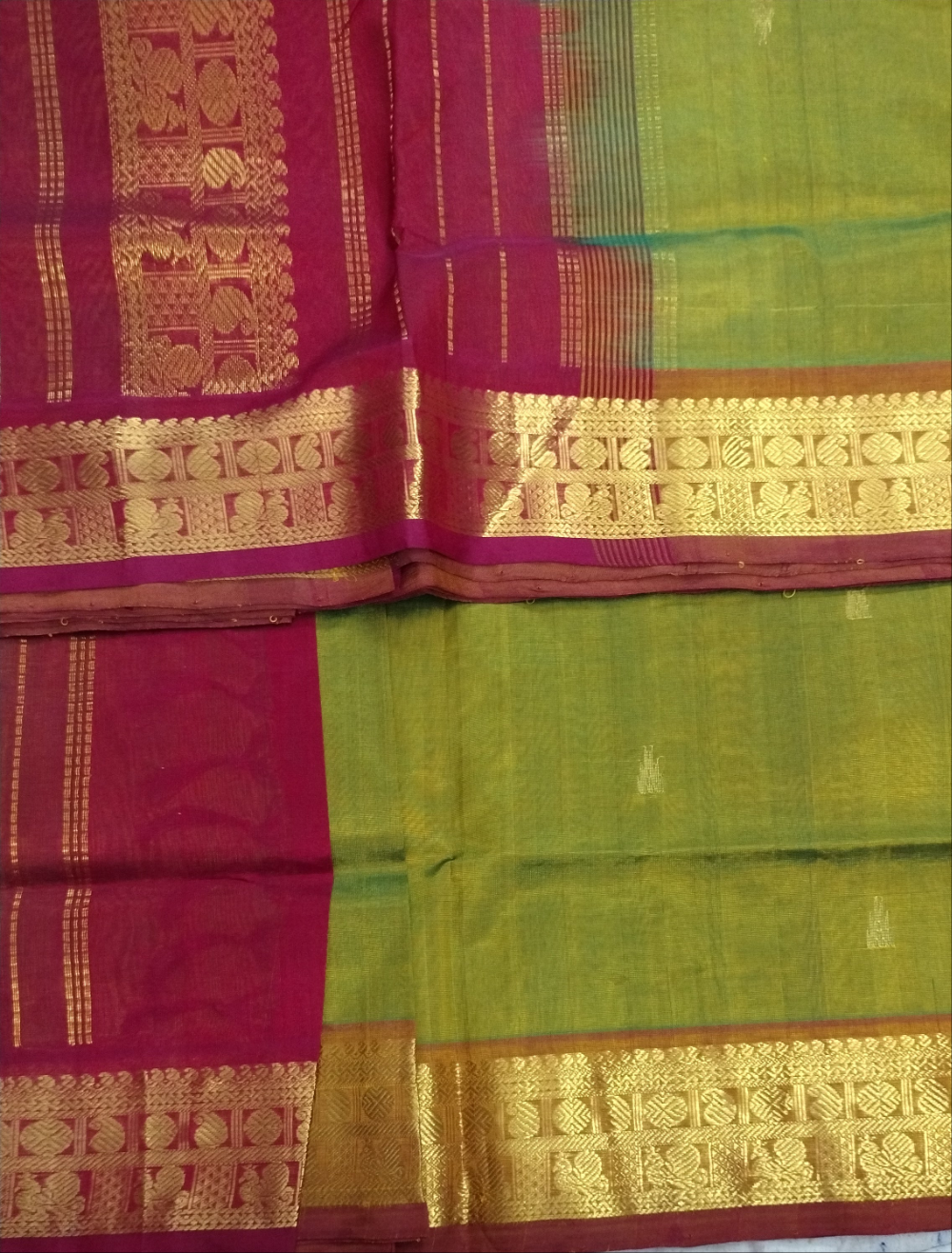 Pure silk cotton-  with butta, 10yards (madisar)